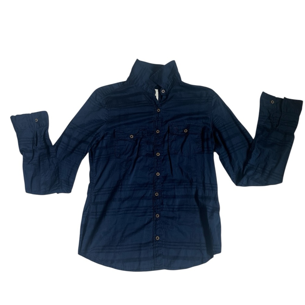 Abercrombie and Fitch Dark Navy Blue Button down fitted Shirt size M